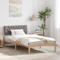 Bedframe Bruin en taupe 100 x 200 cm Massief grenenhout