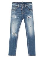 DSQUARED2 KIDS jean skinny à effet usé - Bleu - thumbnail