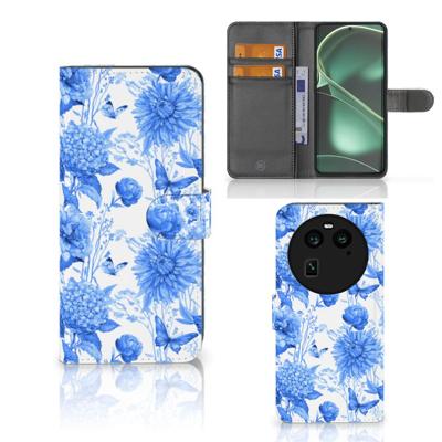 Hoesje voor OPPO Find X6 Flowers Blue Hoesje voor OPPO Find X6 Flowers Blue
