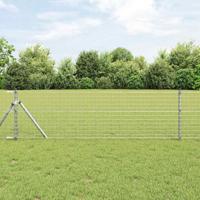 VidaXL Hek met paal grijs 0,4 x 25 m staal en pvc
