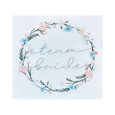Boho Floral Servetten Team Bride (16st)