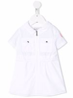 Moncler Enfant robe-chemise zippée à patch logo - Blanc