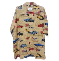 Cars Shirt Chevy Vintage Camaro Camp Shirt Cream-XL