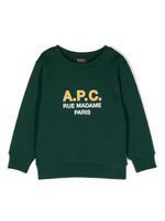 A.P.C. KIDS sweat en coton à patch logo - Vert