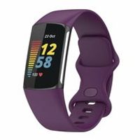 FitBit Charge 5 & 6 Sportbandje met dubbele lus - Donkerpaars - Maat: L