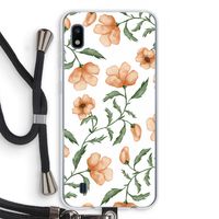 Peachy flowers: Samsung Galaxy A10 Transparant Hoesje met koord