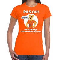 Nederlands dames elftal supporter shirt Pas op Leeuwinnen oranje voor dames 2XL  - - thumbnail