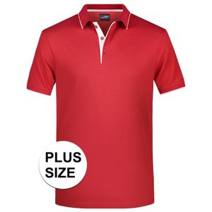 Grote maten polo shirt Golf Pro premium rood/wit voor heren  3XL  -