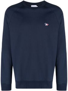 Maison Kitsuné logo-patch crew-neck sweatshirt - Bleu