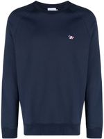 Maison Kitsuné logo-patch crew-neck sweatshirt - Bleu - thumbnail