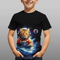 Jongens 3D Grafisch Tijger T-shirt Korte mouw Zomer Lente Modieus Basic Polyester Kinderen 4-12 jaar Strakke ronde hals Buiten Casual Dagelijks Normale pasvorm Lightinthebox