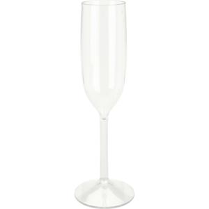 Excellent Houseware Prosecco/Champagneglazen - 1x - transparant - kunststof - 165 ml   -