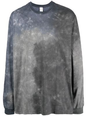 Attachment t-shirt en coton à manches longues - Bleu