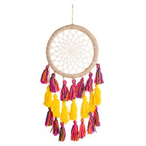 Handgemaakte Dromenvanger Mandala Kleurrijk - Jute (55 cm)