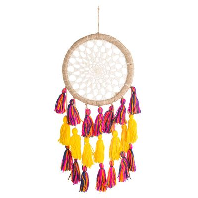 Handgemaakte Dromenvanger Mandala Kleurrijk - Jute (55 cm)