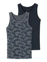 Name-it 2-pak jongens hemden - Turbulence - Katoenen kinder onderhemd - 116 - Top - Singlet