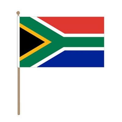 Zuid Afrika handvlaggetje/zwaaivlaggetje - 15 x 22 cm - met houten stokje - Landen - supporters