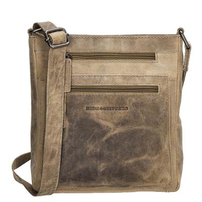 Hide & Stitches Schoudertas Idaho Donker Zand