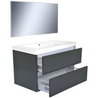 Wiesbaden Vision Meubelset 80cm Hoogglans Grijs met Spiegel