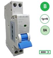 GACIA M80N-C08 installatieautomaat 1p+n C8 8A 6kA (18mm)