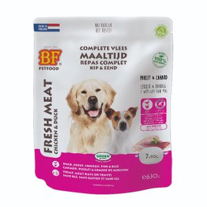 Biofood vleesvoeding Eend en Kip hondenvoer 7x90gr