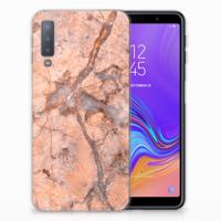 Samsung Galaxy A7 (2018) | TPU | Siliconen hoesje | Marmer Oranje