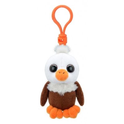 Pluche mini knuffel vogel adelaar sleutelhanger 9 cm