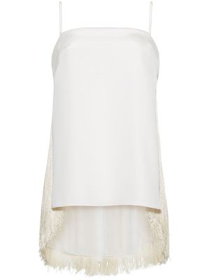 Adam Lippes haut en soie Cami à franges - Blanc Adam Lippes haut en soie Cami à franges - Blanc