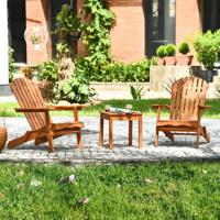 Set van 3 Adirondack Stoel van Eucalyptushout Opvouwbare Ligstoelen met Lattenbodem en Eenvoudige Montage voor Tuin Gazon Terras