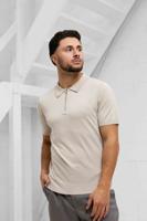 Pure Path Halfzip Polo Heren Beige - Maat S - Kleur: Beige | Soccerfanshop