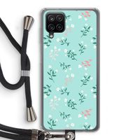 Small white flowers: Samsung Galaxy A12 Transparant Hoesje met koord