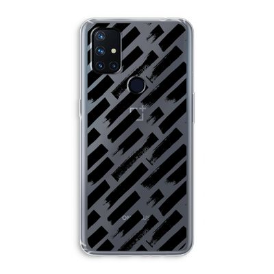 Zwarte vegen: OnePlus Nord N10 5G Transparant Hoesje