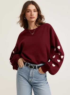 Only Onlmacy L/s O-neck Box Cc Swt Sweater 4872305 Cabernet W. Cd Hearts