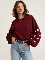 Only Onlmacy L/s O-neck Box Cc Swt Sweater 4872305 Cabernet W. Cd Hearts