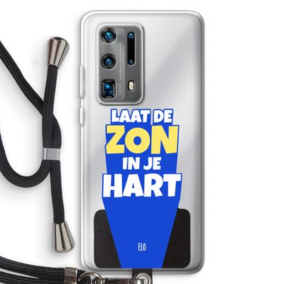 Laat de zon in je hart: Huawei P40 Pro Plus Transparant Hoesje met koord