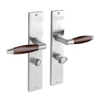 De Oude Deurklink Deurklink Retro palissander mat nikkel op schild WC slot 63/8 mm