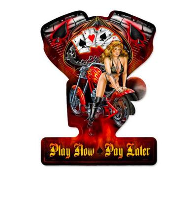 Play Now Pay Later Zwaar Metalen Bord 48x35cm