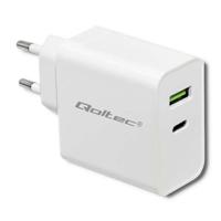 Qoltec 51718 Oplader | 45W | 5-20V | 2.4-3A | USB type C PD | USB | Wit