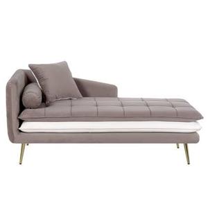 Beliani - GONESSE - Chaise longue - Bruin - Linkerzijde - Polyester