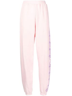 Aries pantalon de jogging à logo imprimé latéral - Rose