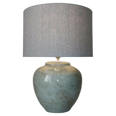 Bureaulamp DKD Home Decor Canvas Keramisch Grijs (42 x 42 x 60 cm)