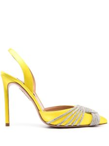 Aquazzura escarpins Gatsby 105 mm à fini satiné - Jaune