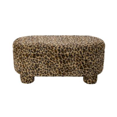 Opbergbank leopard dodo - bruin - 43x100x42 cm