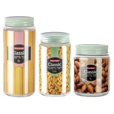 Plasticforte Voorraadpotten / weckpotten - 8x stuks - 1L/1,5L/2L - keuken - voedsel - inmaakpotten Plasticforte Voorraadpotten / weckpotten - 8x stuks - 1L/1,5L/2L - keuken - voedsel - inmaakpotten