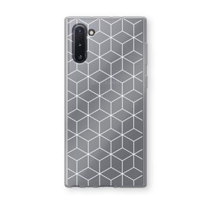 Zwart-witte kubussen: Samsung Galaxy Note 10 Transparant Hoesje