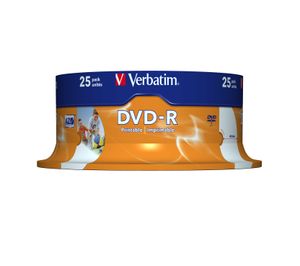 Verbatim 43538 DVD-R disc 4.7 GB 25 stuk(s) Spindel Bedrukbaar