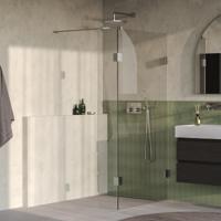 Brauer Void - Inloopdouche - Helder Glas - 90 x 200 cm - met Zijwand 30 cm - incl. Glascoating - PVD RVS-Kleurig Geborsteld