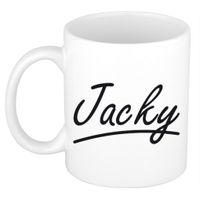 Naam cadeau mok / beker Jacky met sierlijke letters 300 ml
