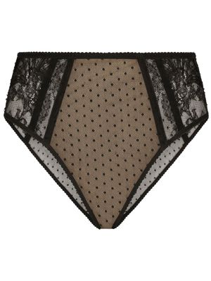 Dolce & Gabbana culotte en dentelle à taille haute - Noir