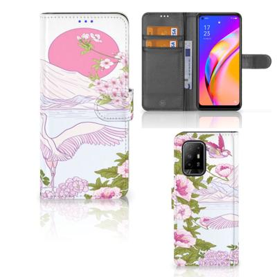 OPPO Reno5 Z | A94 5G | Telefoonhoesje | Met pasjeshouder | Bird Standing